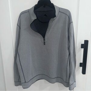 Tommy Bahama Reversible Flipview Half Zip Pullover Sweater Blue XXL